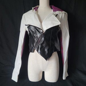 Her Universe Marvel Spider Gwen Biker Crop Moto Leather Jacket Spiderman